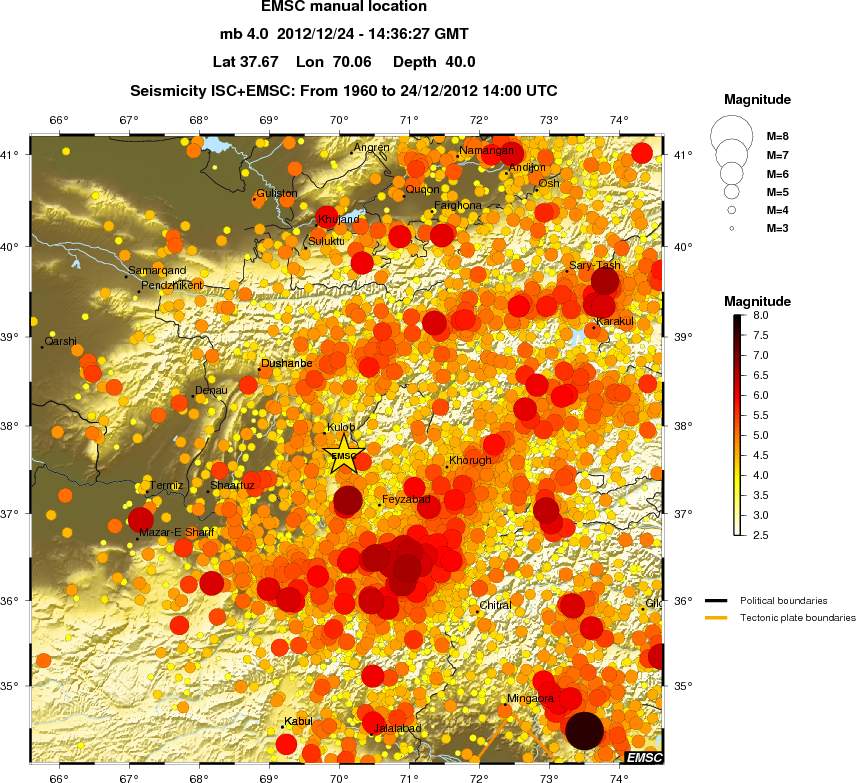 regional magnitude historical seismicity