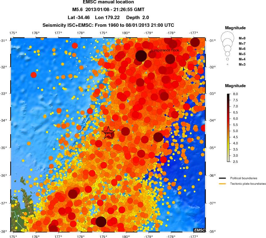 regional magnitude historical seismicity