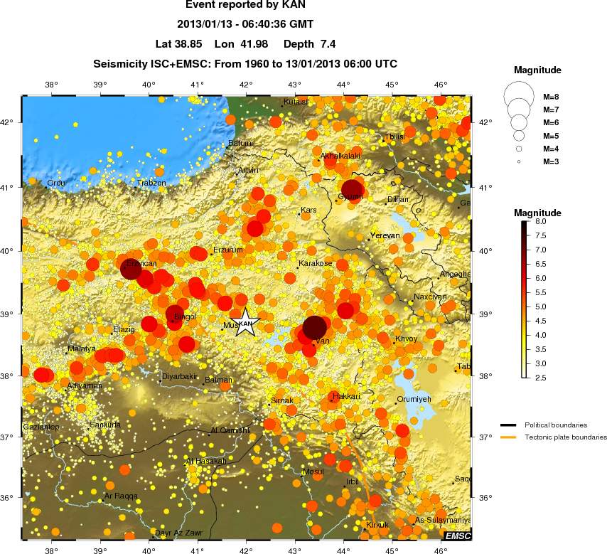 regional magnitude historical seismicity