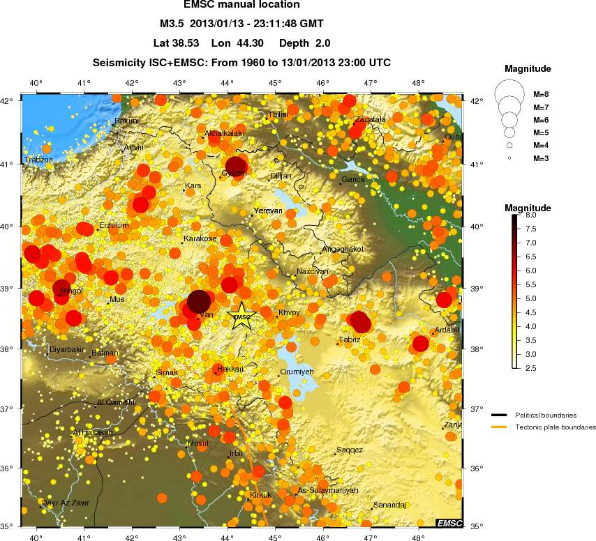 regional magnitude historical seismicity