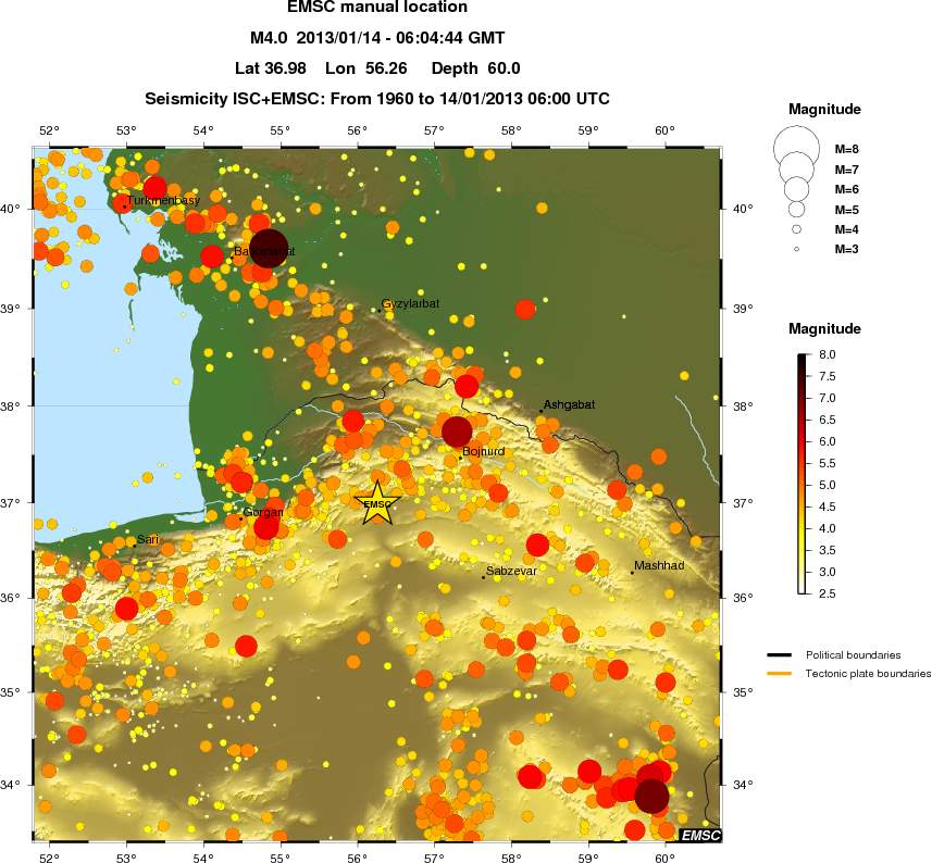 regional magnitude historical seismicity