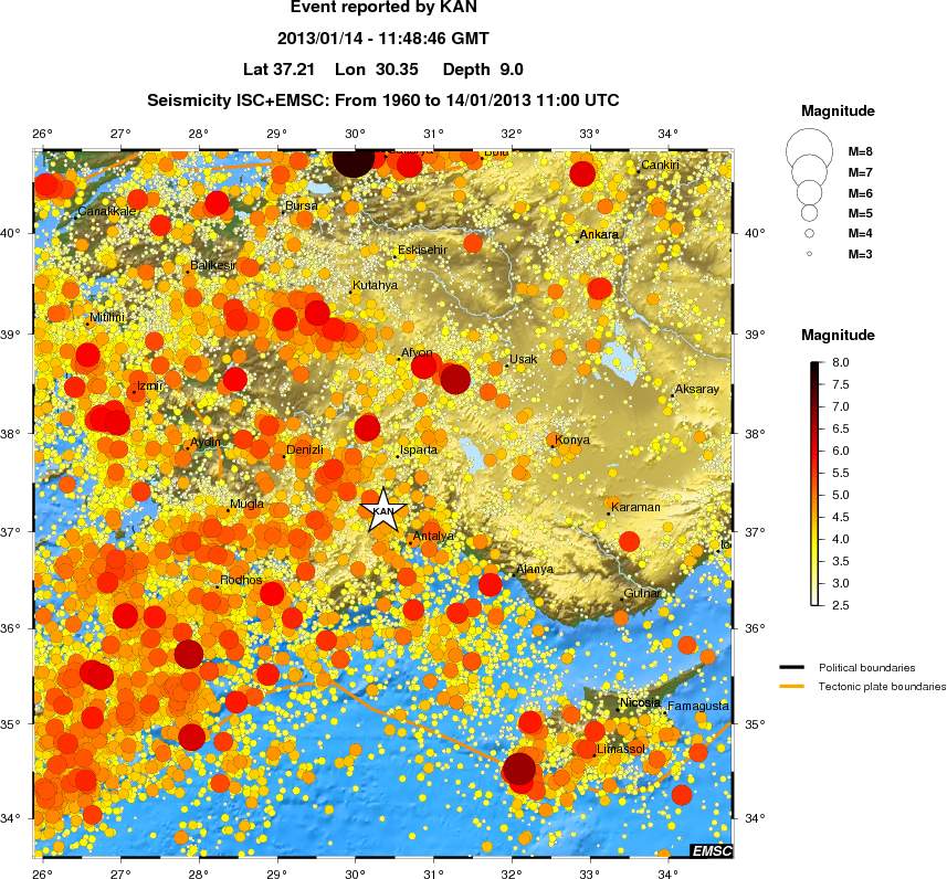 regional magnitude historical seismicity
