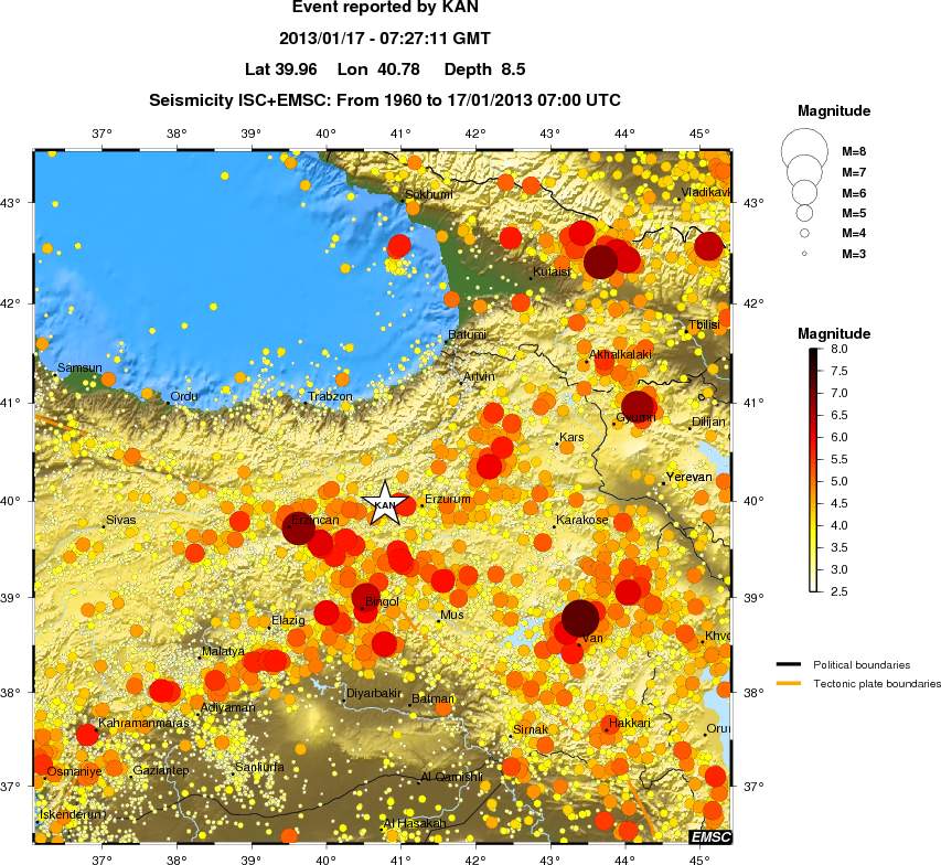 regional magnitude historical seismicity