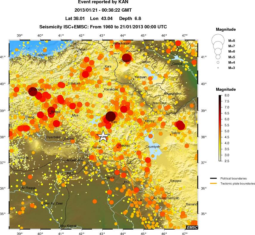 regional magnitude historical seismicity