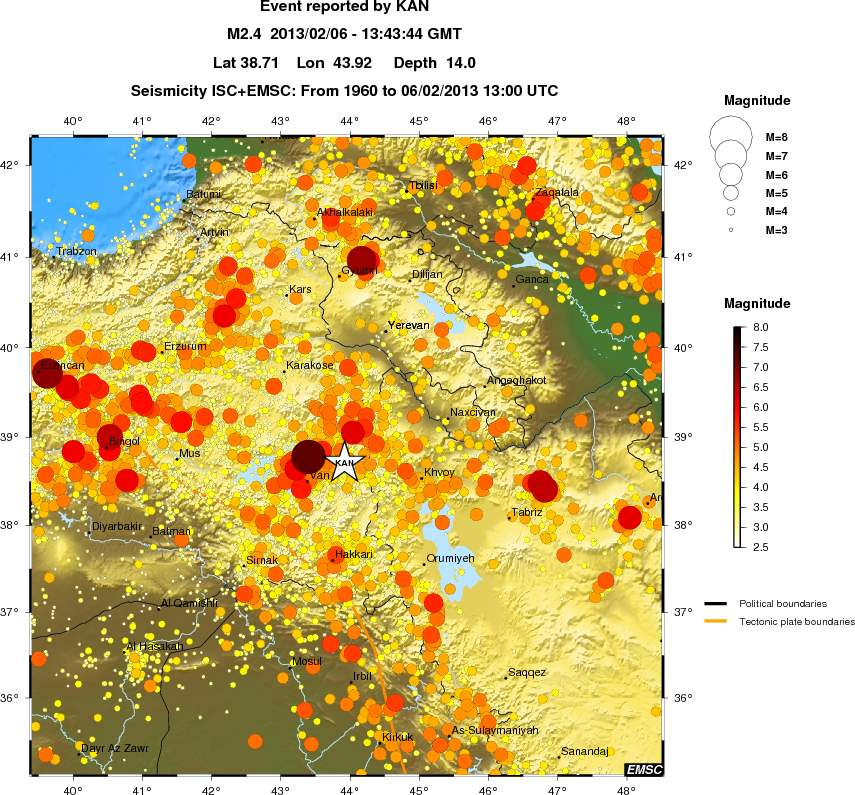 regional magnitude historical seismicity