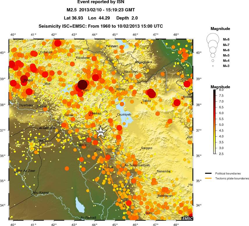 regional magnitude historical seismicity