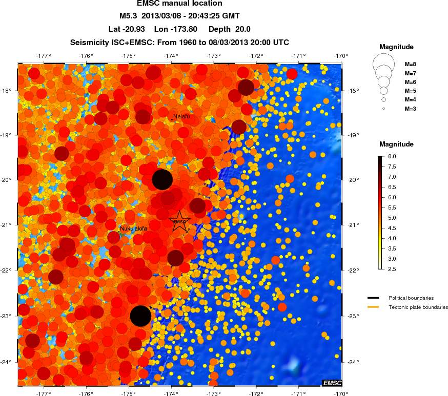 regional magnitude historical seismicity