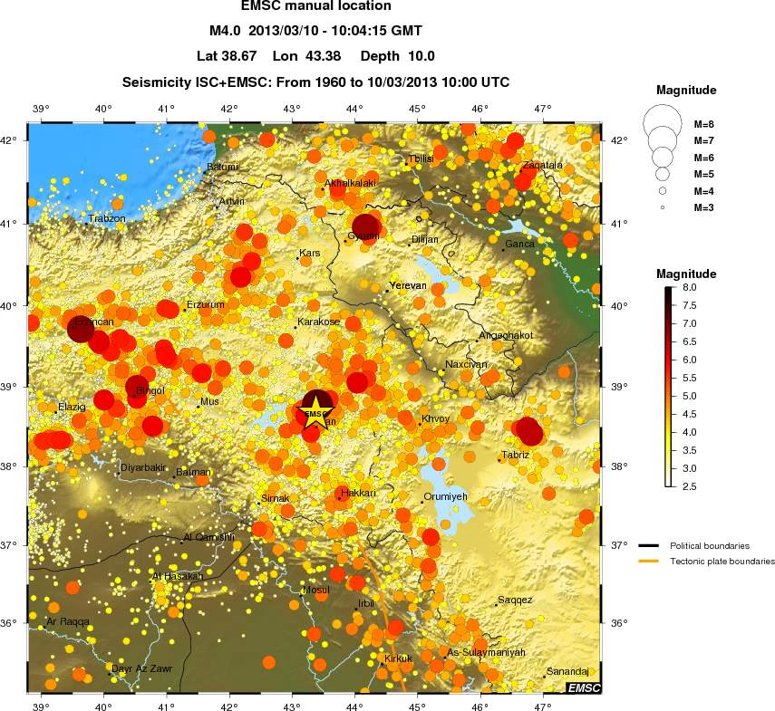 regional magnitude historical seismicity