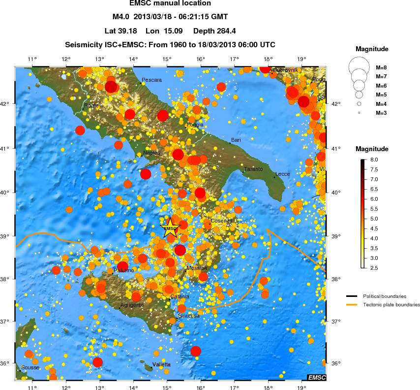 regional magnitude historical seismicity