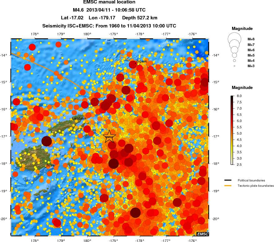regional magnitude historical seismicity