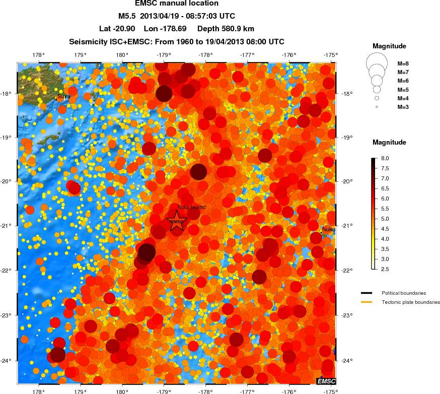 regional magnitude historical seismicity