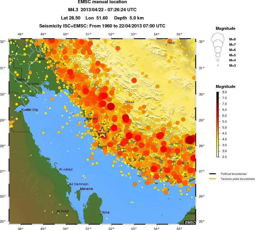 regional magnitude historical seismicity