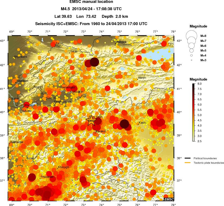 regional magnitude historical seismicity