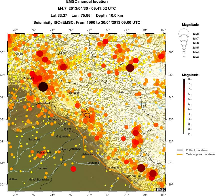 regional magnitude historical seismicity