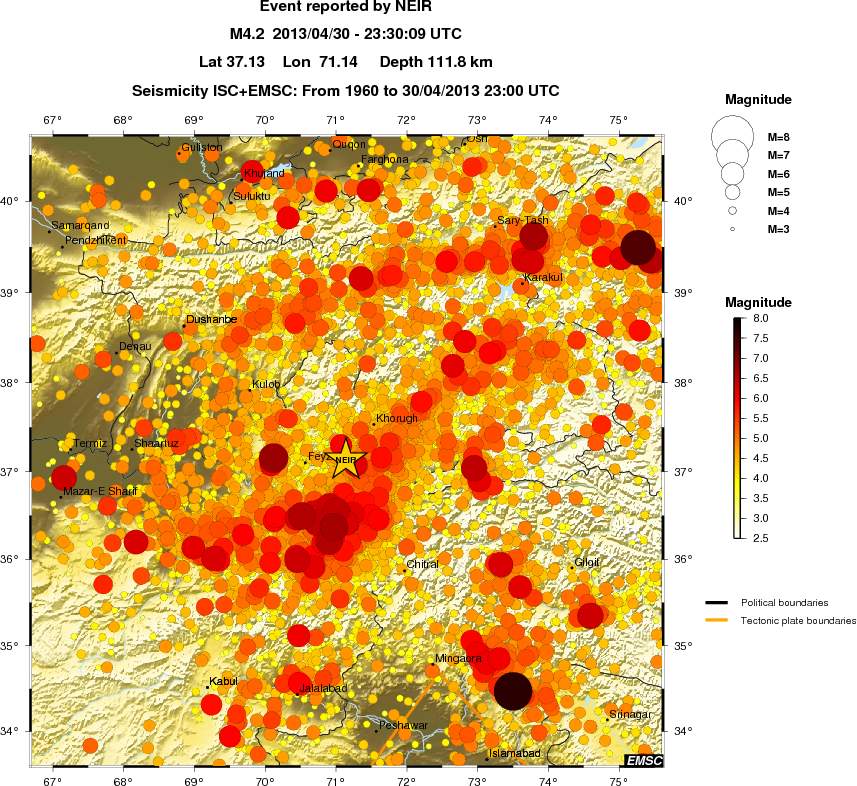 regional magnitude historical seismicity