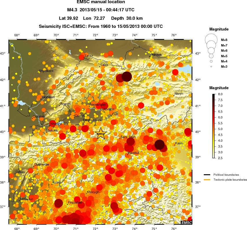 regional magnitude historical seismicity