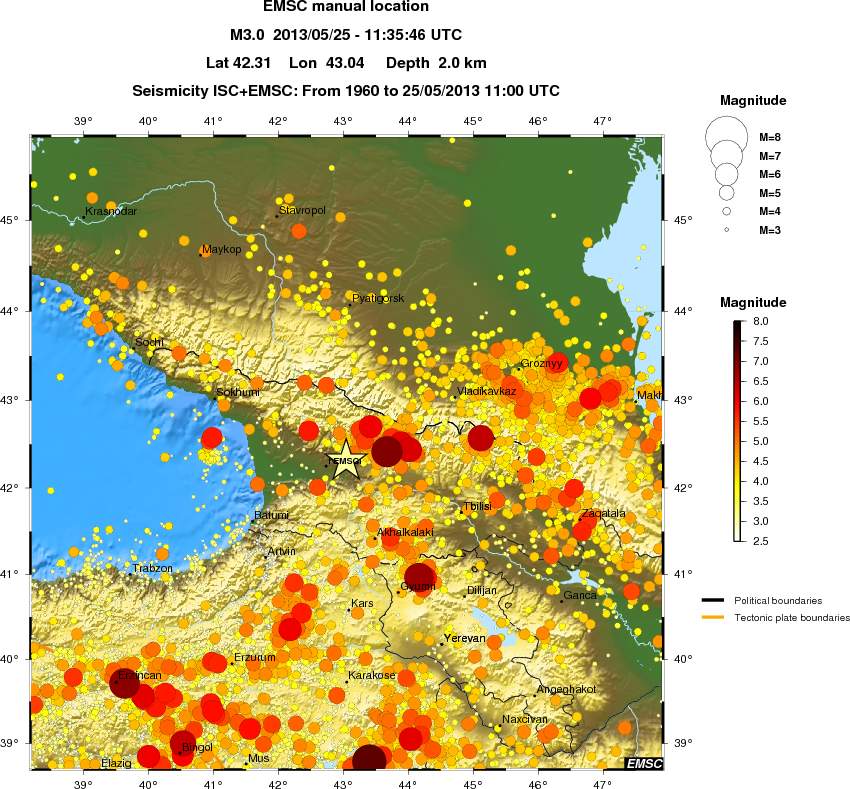 regional magnitude historical seismicity