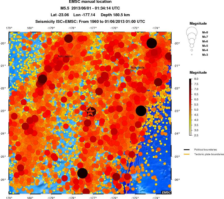 regional magnitude historical seismicity