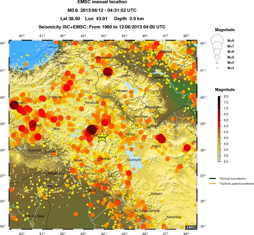 regional magnitude historical seismicity