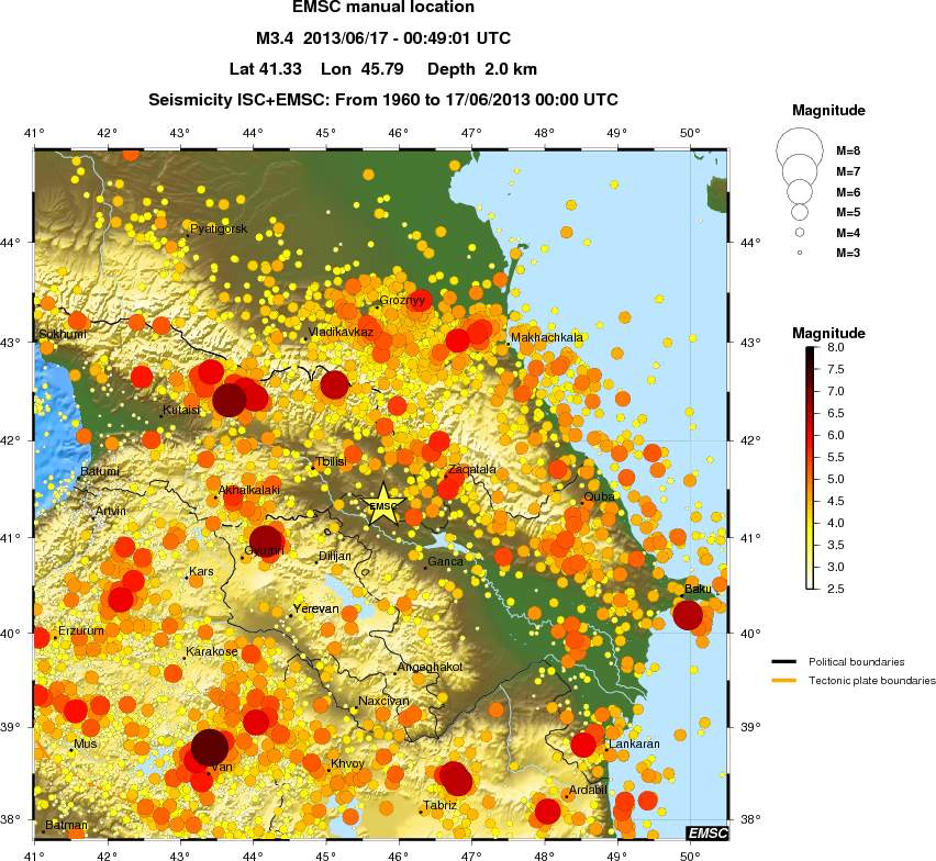 regional magnitude historical seismicity