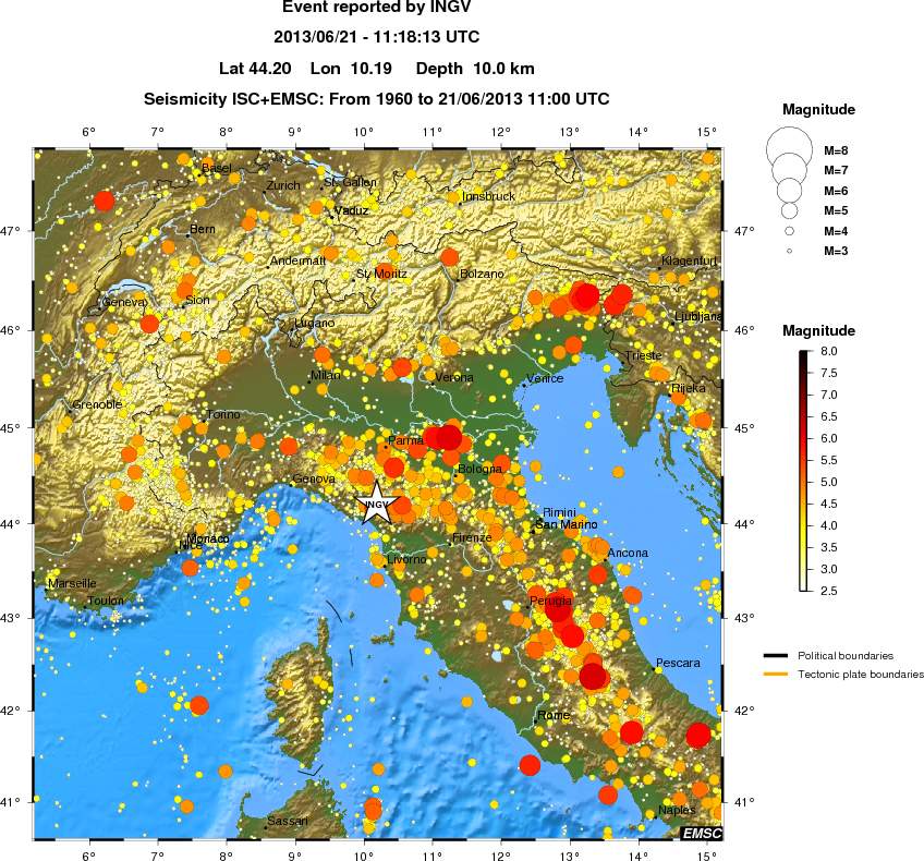 regional magnitude historical seismicity