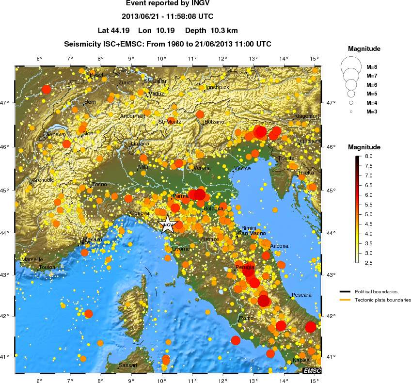 regional magnitude historical seismicity