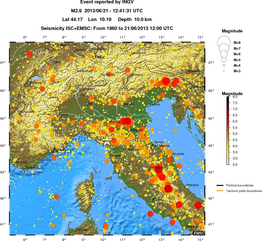 regional magnitude historical seismicity