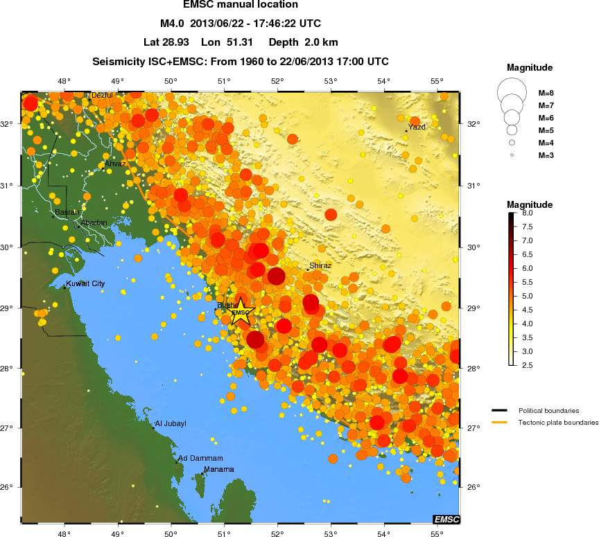 regional magnitude historical seismicity