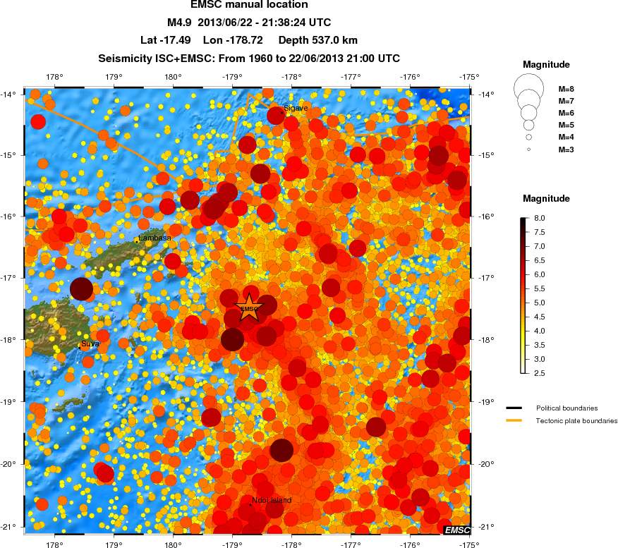 regional magnitude historical seismicity