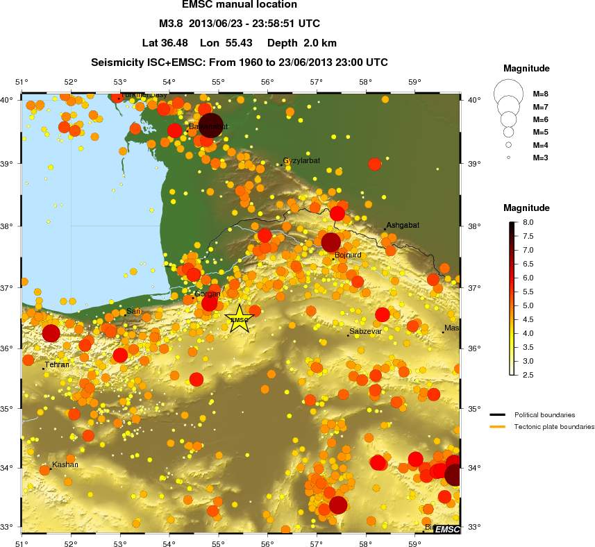 regional magnitude historical seismicity