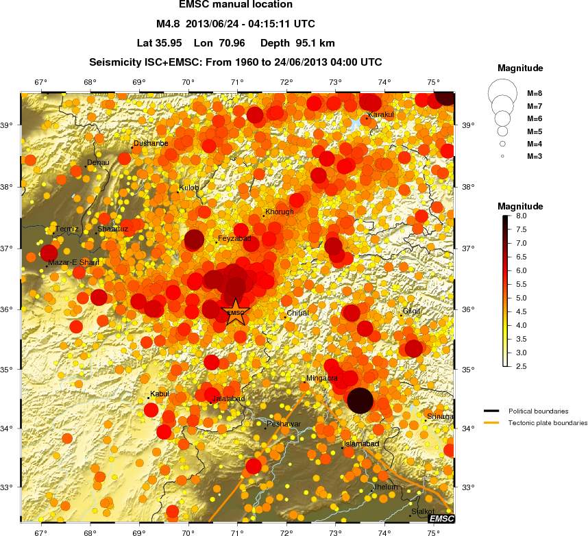regional magnitude historical seismicity