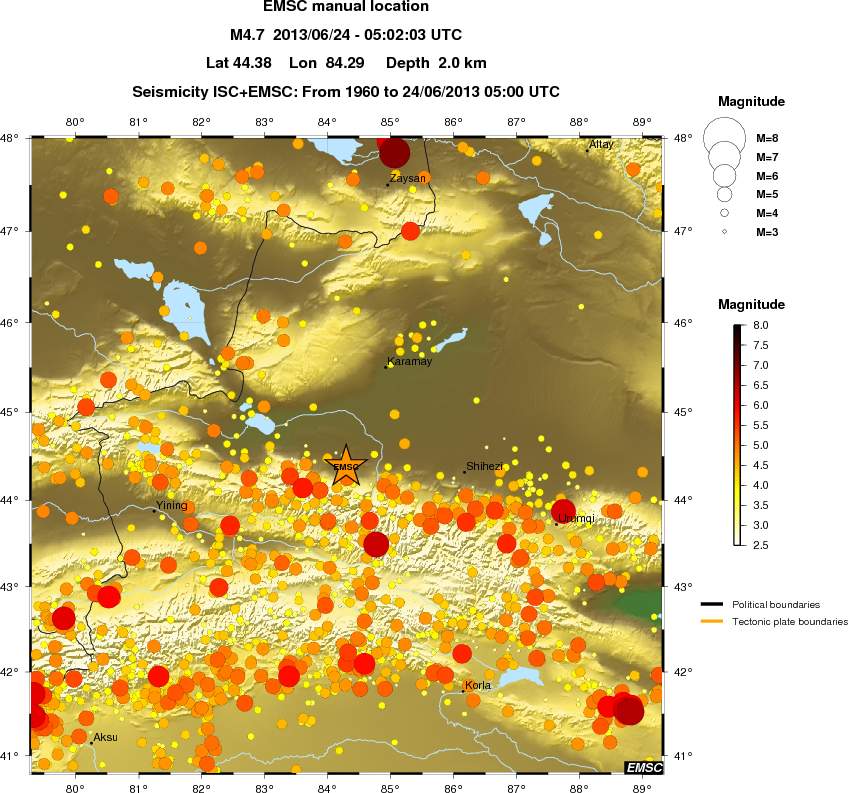 regional magnitude historical seismicity