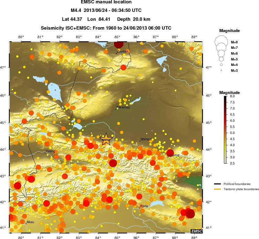 regional magnitude historical seismicity