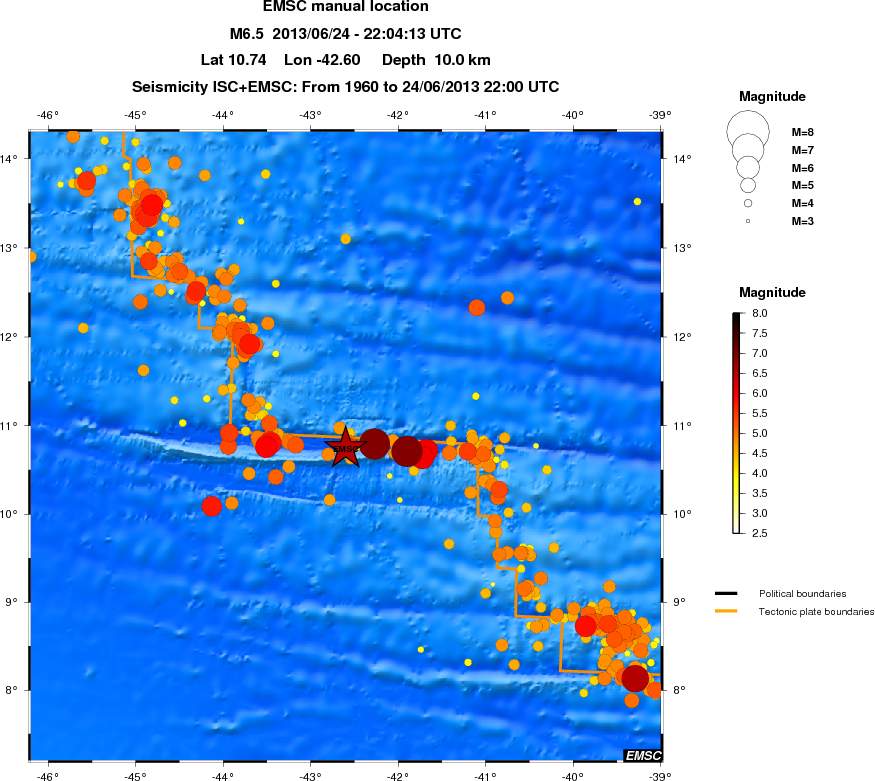 regional magnitude historical seismicity