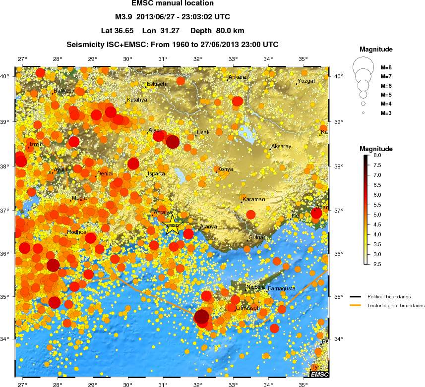 regional magnitude historical seismicity