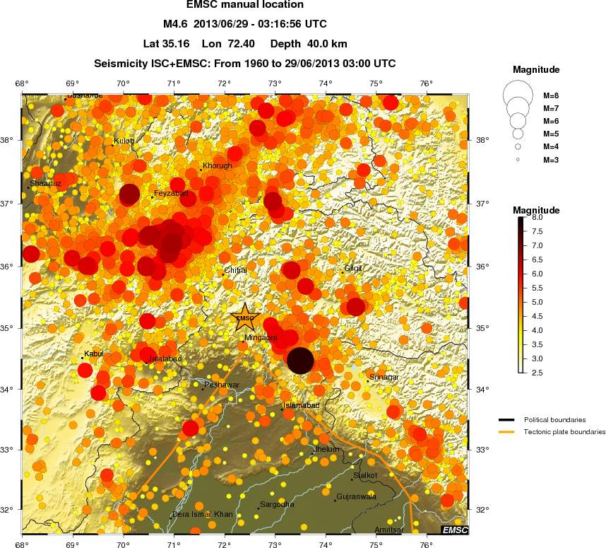 regional magnitude historical seismicity