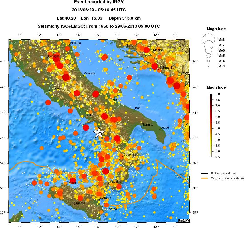regional magnitude historical seismicity