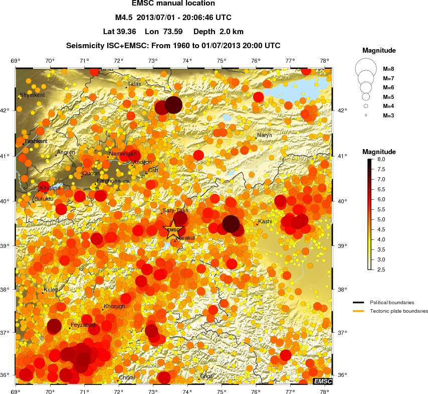 regional magnitude historical seismicity