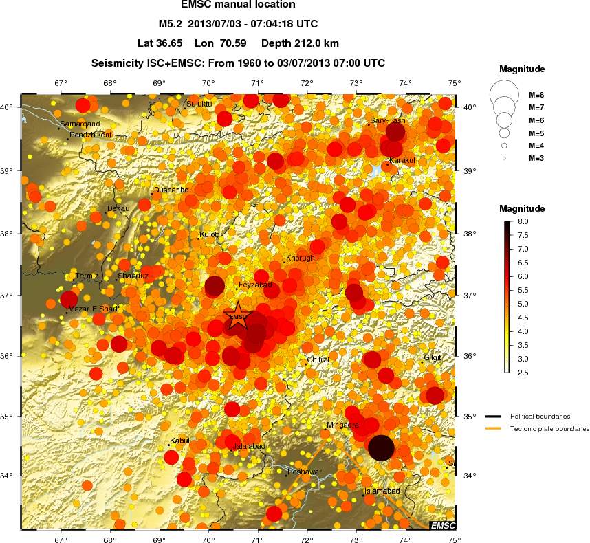 regional magnitude historical seismicity