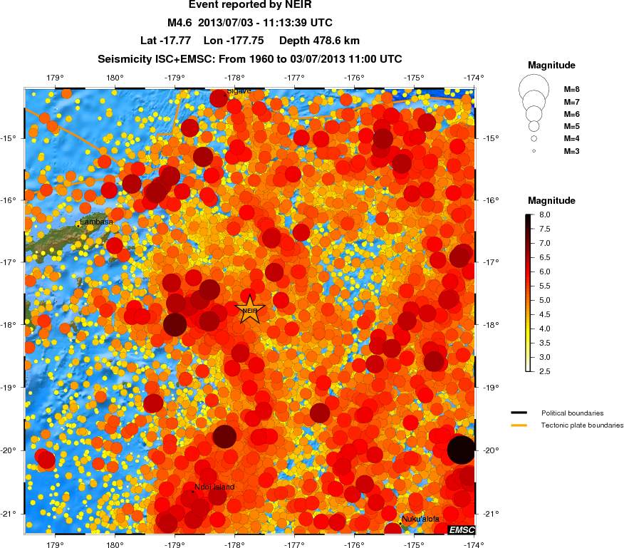 regional magnitude historical seismicity