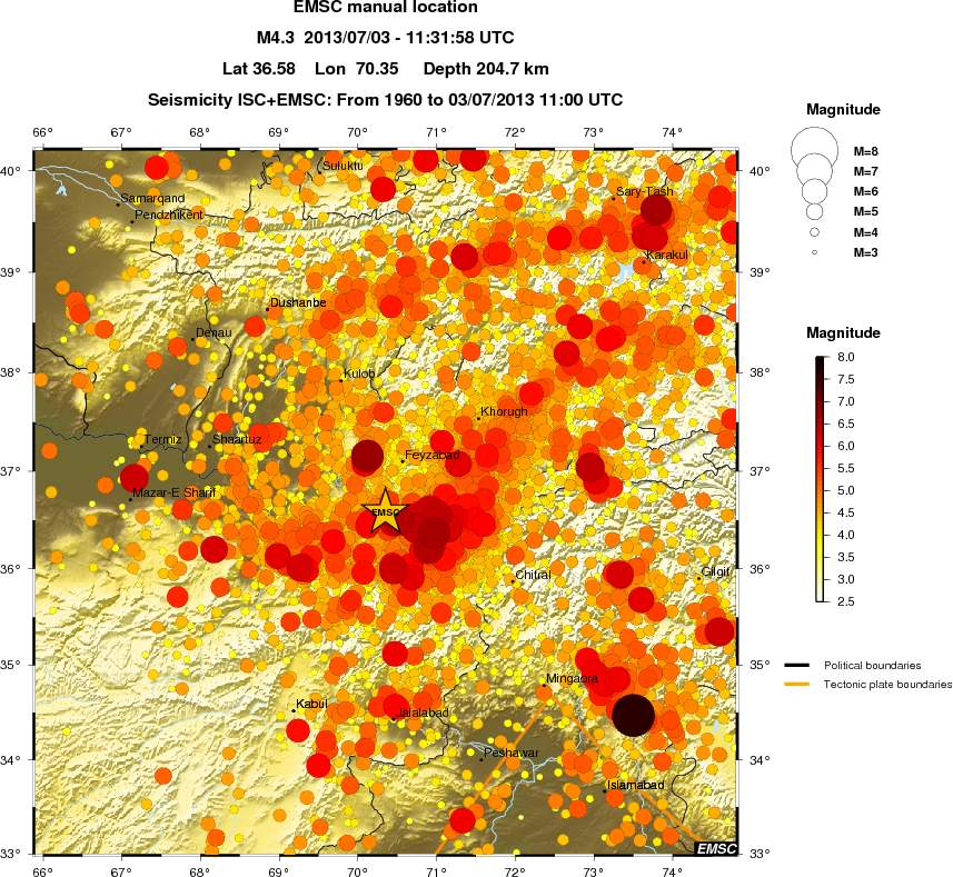 regional magnitude historical seismicity