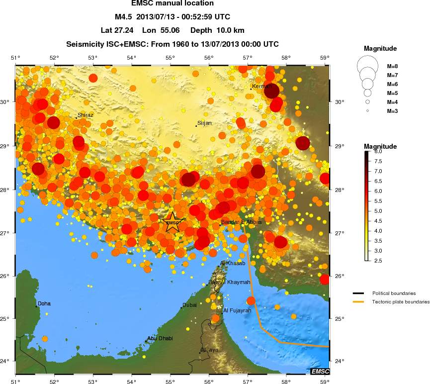 regional magnitude historical seismicity