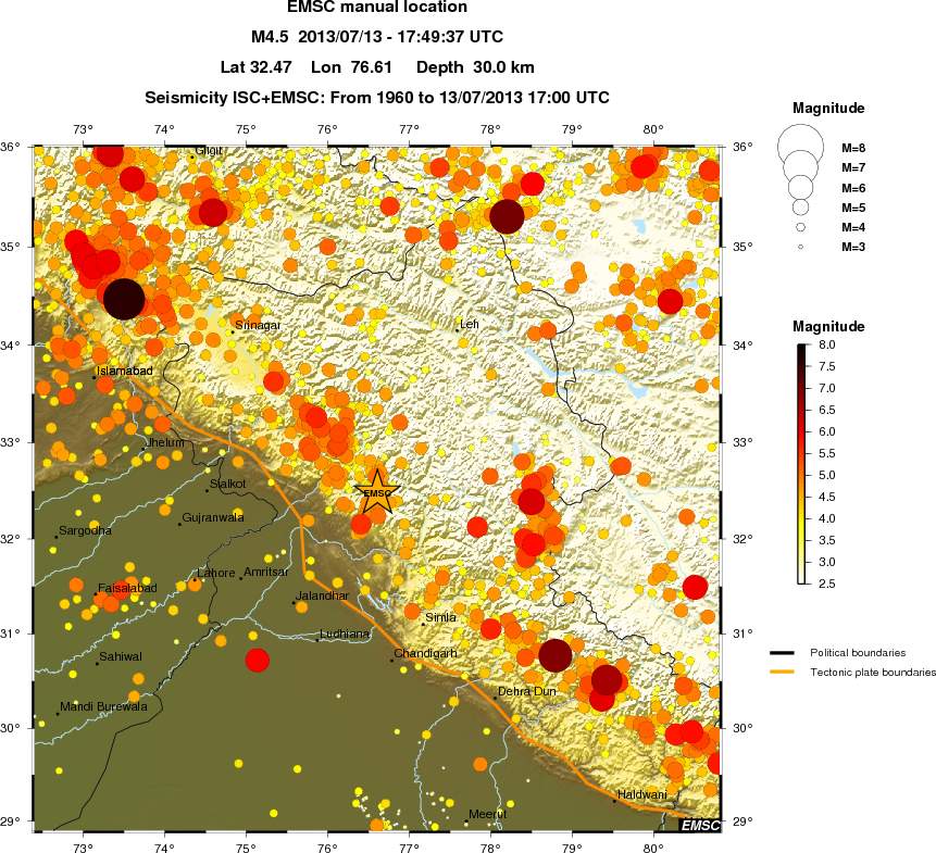 regional magnitude historical seismicity