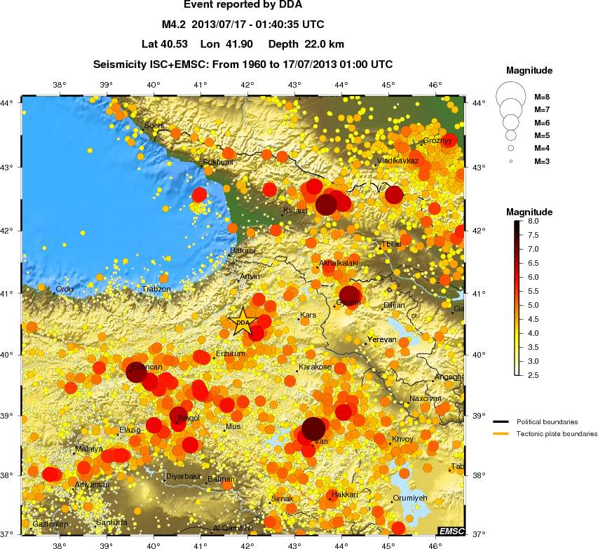 regional magnitude historical seismicity