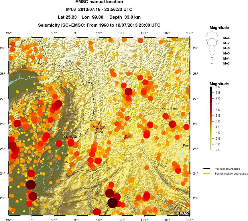 regional magnitude historical seismicity