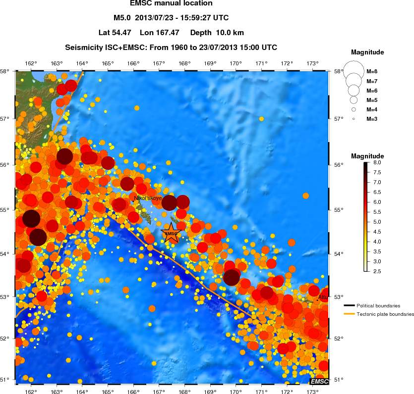 regional magnitude historical seismicity