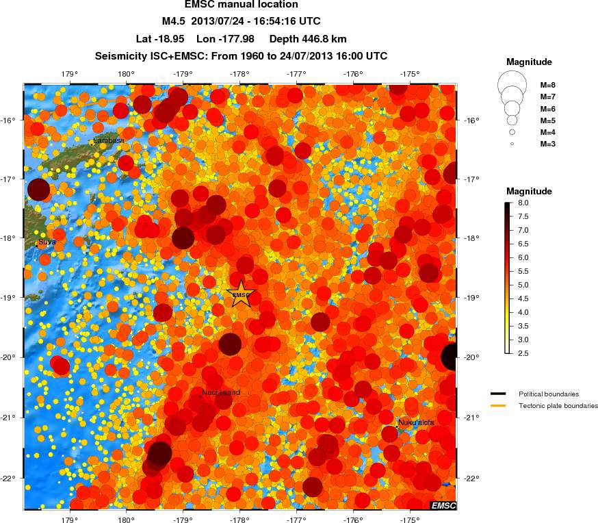 regional magnitude historical seismicity