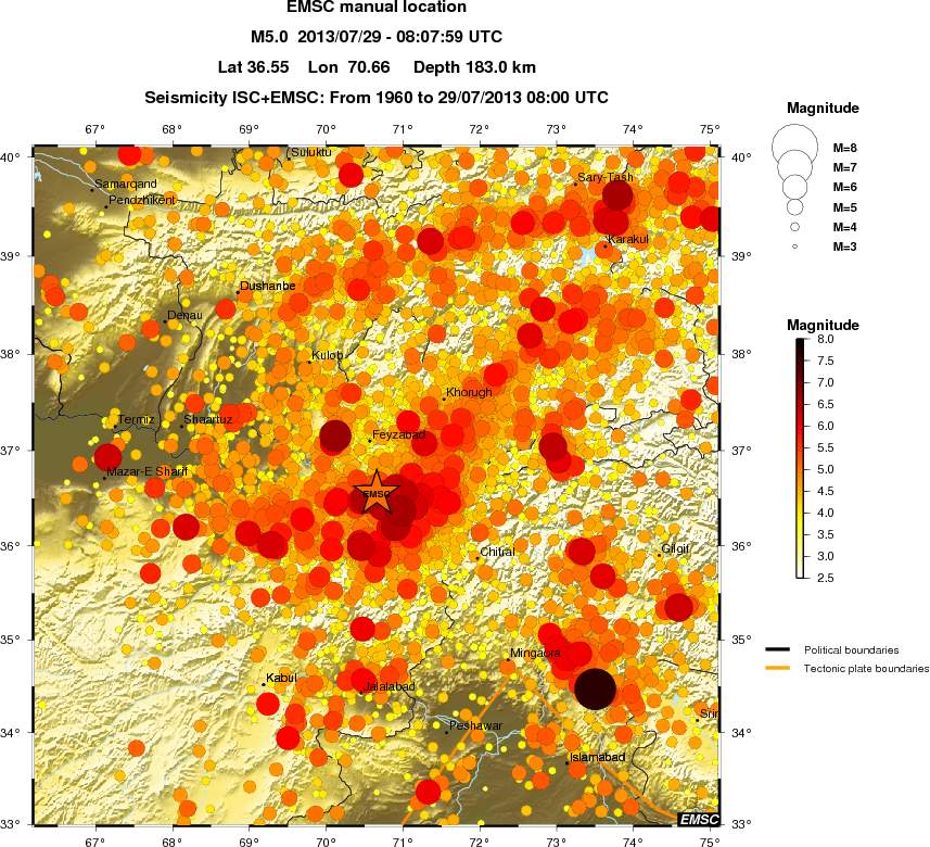 regional magnitude historical seismicity