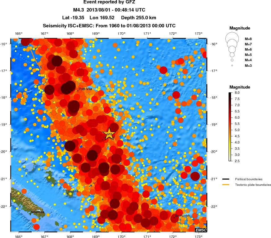 regional magnitude historical seismicity