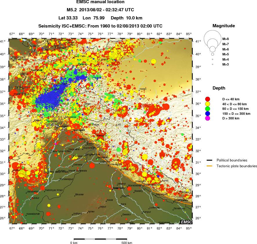 wide historical seismicity